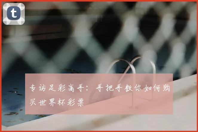 专访足彩高手:手把手教你如何购买世界杯彩票