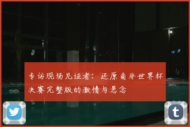 专访现场见证者:还原南非世界杯决赛完整版的激情与悬念