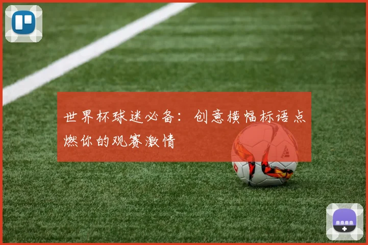 世界杯球迷必备：创意横幅标语点燃你的观赛激情